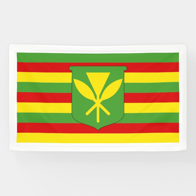 Banderoles Kanaka Maoli - drapeau de l'indépendance d'Hawaï (Horizontal)