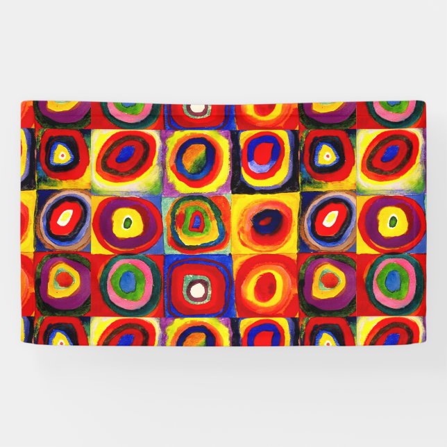 Banderoles Kandinsky Farbstudie Cercles Carré Quadrate Art (Horizontal)