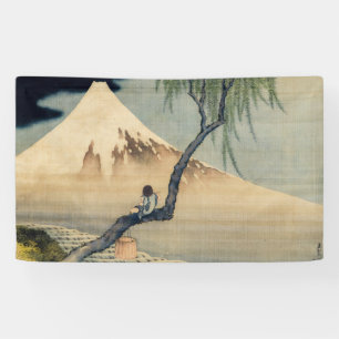 Banderoles Katsushika Hokusai - Garçon regardant le Mont Fuji