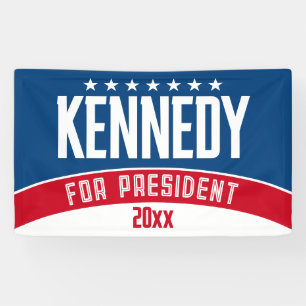 Banderoles Kennedy 2024 - rouge blanc bleu simple moderne