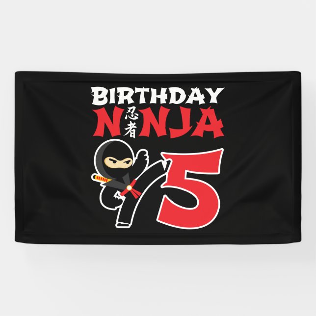 Banderoles Kids Birthday Ninja (Horizontal)
