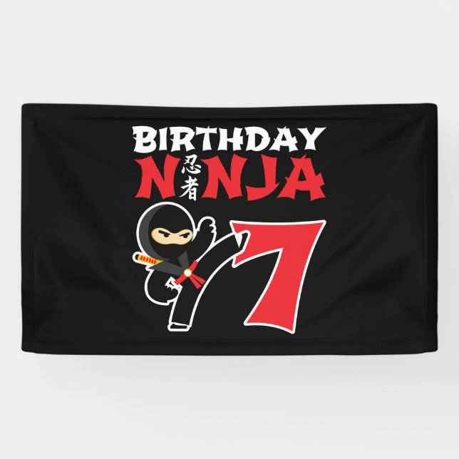 Banderoles Kids Birthday Ninja (Horizontal)