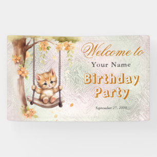 Banderoles Kitten Swing Anniversaire Bienvenue