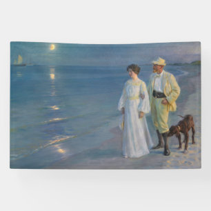 Banderoles Kroyer - L'artiste et sa femme sur la plage