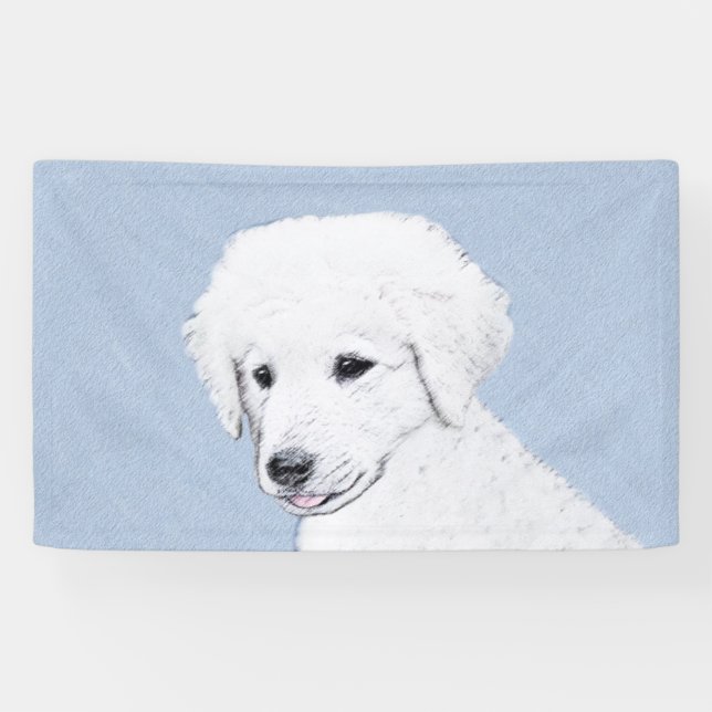 Banderoles Kuvasz Peinture - Cute Original Chien Art (Horizontal)