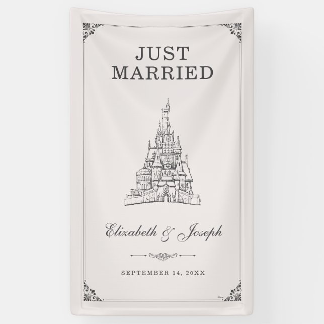 Banderoles La beauté et la bête | Mariage Fairytale (Vertical)