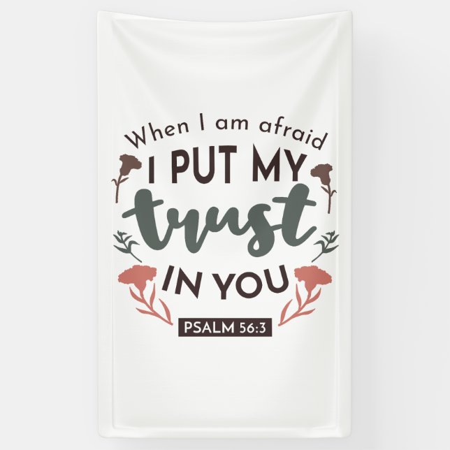 Banderoles La Bible Florale Verse Art 'Je mets ma confiance e (Vertical)