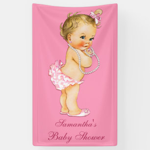 Banderoles La blonde personnalisée perle le baby shower de