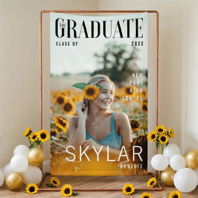 Banderoles La couverture du magazine branché Inspirée par les (Graduation Trendy Magazine Photo Cover Banner)