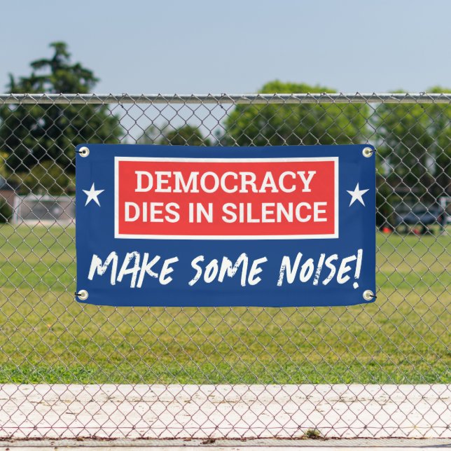 Banderoles La Démocratie Mort Dans Le Silence (Insitu)