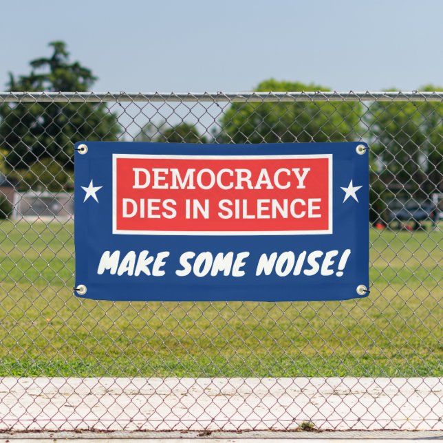 Banderoles La Démocratie Mort Dans Le Silence (Insitu)