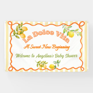 Banderoles La Dolce Vita Nouveau Début Baby Shower Lemon