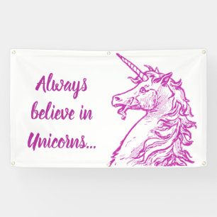 Banderoles La licorne rose magique croient la citation ou
