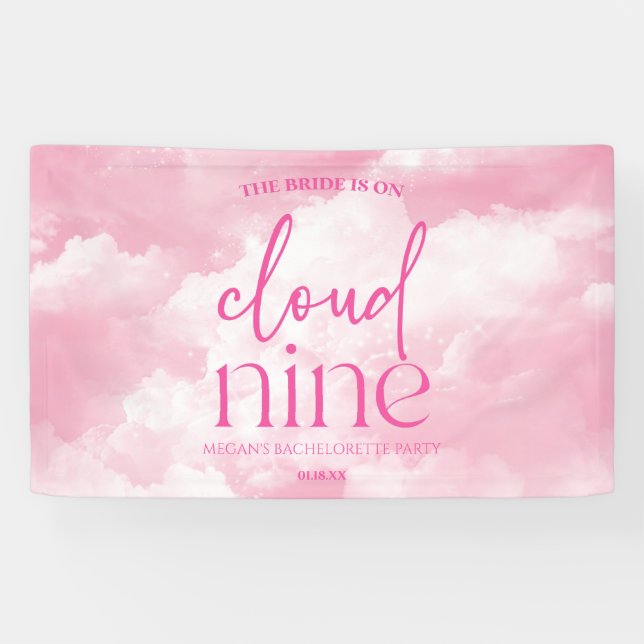 Banderoles La Mariée Est Sur Cloud Neuf Bachelorette Rose (Horizontal)