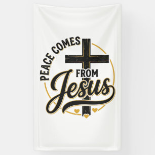 Banderoles La paix vient de Jésus-Christ Croix chrétienne T-s