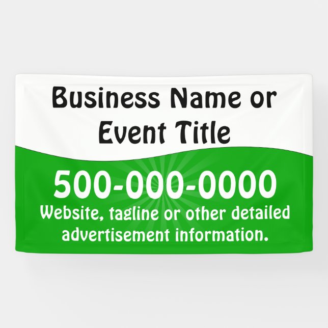 Banderoles La publicité d'affaires blanche verte faite sur (Horizontal)