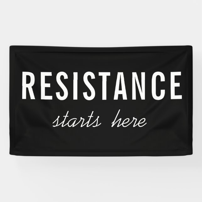 Banderoles La résistance commence ici Marche de protestation  (Horizontal)