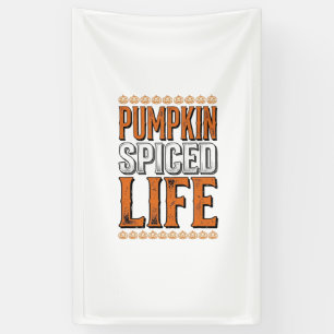 Banderoles La vie épicée de citrouille Typographie Halloween 