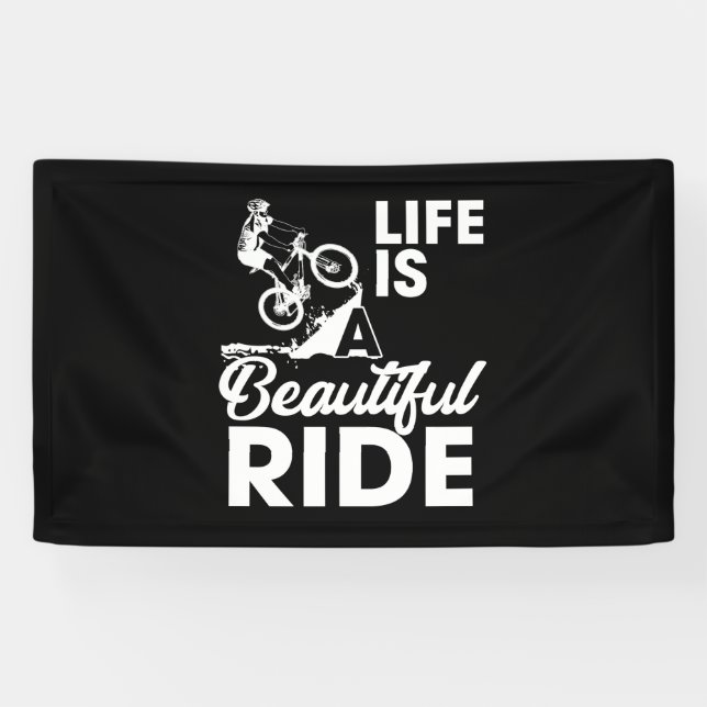 Banderoles La Vie Est Une Belle Promenade À Vélo (Horizontal)