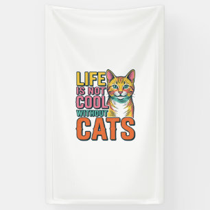 Banderoles La vie n'est pas cool sans chats T-shirt vintage p