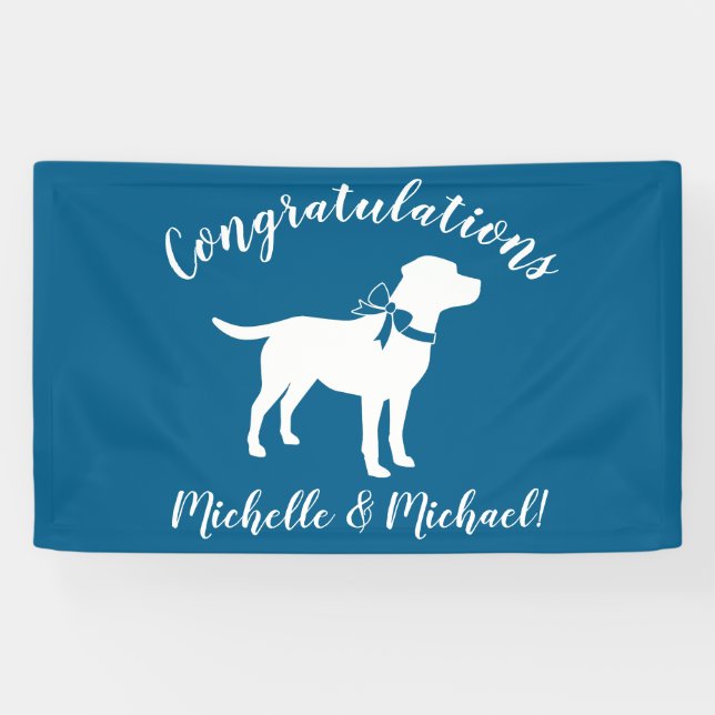 Banderoles Labrador Chien Baby shower Blue Boy Lab (Horizontal)