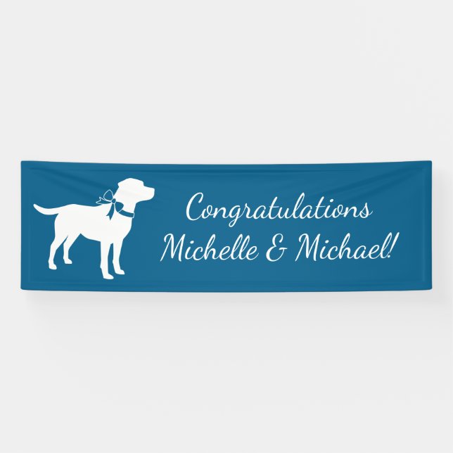 Banderoles Labrador Chien Baby shower Blue Boy Lab (Horizontal)