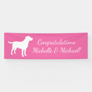 Banderoles Labrador Chien Baby shower Girl Lab Rose