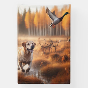 Banderoles Labrador/chien en automne chasse au canard