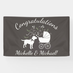 Banderoles Labrador Dog Baby shower Pink Girl Lab