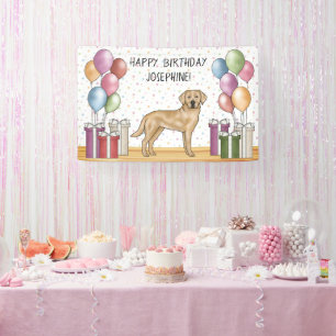 Banderoles Labrador Retriever jaune Anniversaire coloré