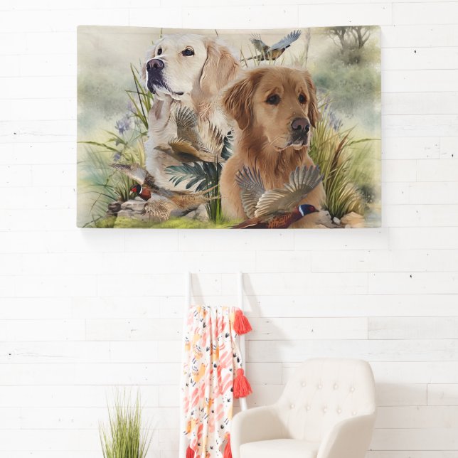Banderoles Labrador Retrivers avec faisan, Art (Insitu)