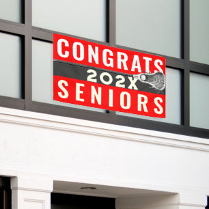 Banderoles Lacrosse Senior Night Red