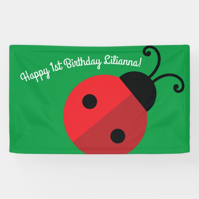 Banderoles Lady Bug Cute Kid's Ladybug Birthday Party (Horizontal)