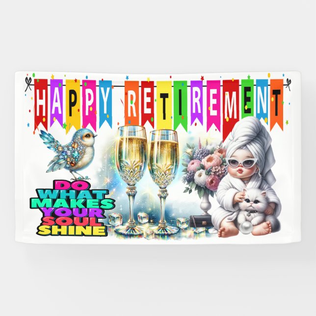 Banderoles Lady of Leisure HEUREMENT RETRAIREMENT BANNER (Horizontal)