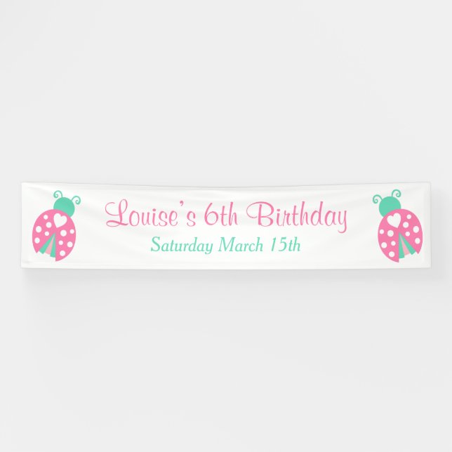 Banderoles Ladybug Ladybird Birthday Party (Horizontal)