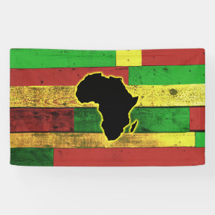 Banderoles L'Afrique sur les planches en bois