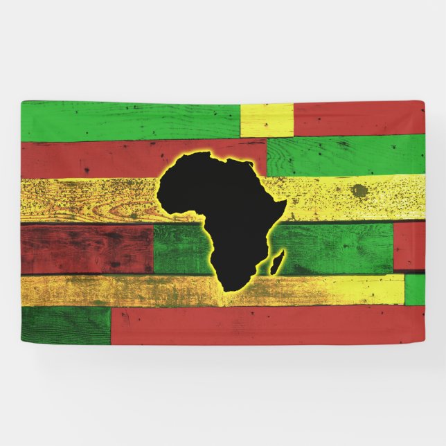 Banderoles L'Afrique sur les planches en bois (Horizontal)