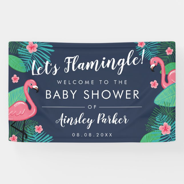 Banderoles Laissez-nous Flamingle ! - Accueil tropical de (Horizontal)