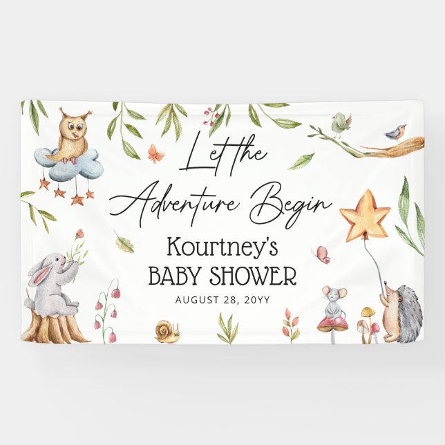 Banderoles Laissons l'aventure commencer le Baby shower des b (Horizontal)