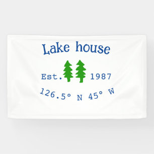 Banderoles Lake house et. Date année coordonnées personnalisé