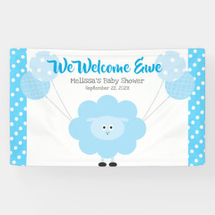 Banderoles Lamb Turquoise Balloon Boy Baby shower Cute Kawaii
