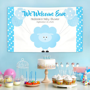 Banderoles Lamb Turquoise Balloon Boy Baby shower Cute Kawaii