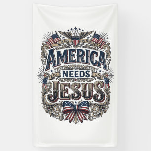 Banderoles L'Amérique patriotique a besoin de Jésus T-Shirt v