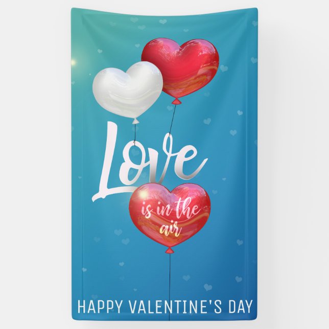 Banderoles L'amour est dans les ballons de Valentine d'air - (Vertical)