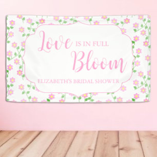 Banderoles L'amour est en fleurs Fête de mariage rose floral