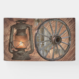 Banderoles Lampe À Huile De Charbon Occidental Et Roue En Wag