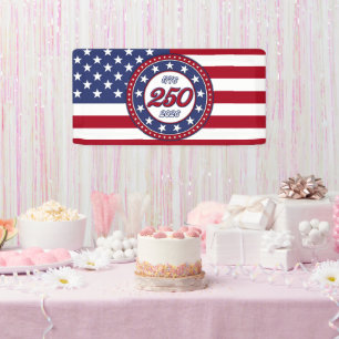 Banderoles L'anniversaire des 250 ans de l'Amérique avec le d
