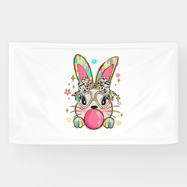 Banderoles Lapin Souffle de bulle de chaux gomme de Pâques Co (Horizontal)