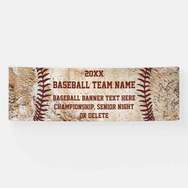 Banderoles L'apparence Vintage personnalisée BASEBALL BANNER  (Horizontal)