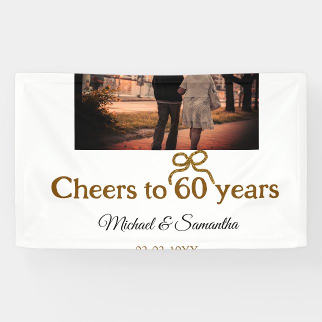Banderoles L'arc d'or applaudit à 60 ans de mariage (Horizontal)